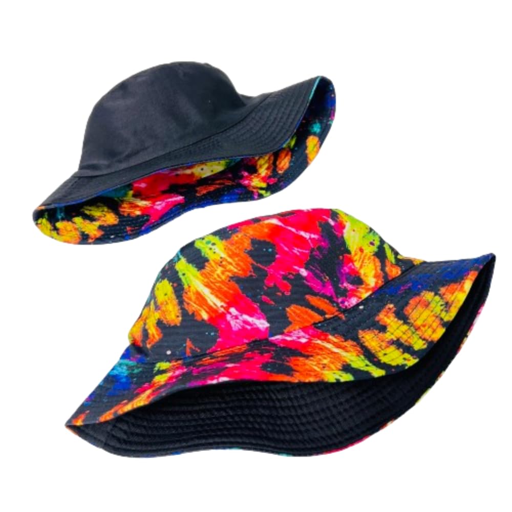 Unisex Bucket Hat Reversible Double-Side-Wear Packable for Travel, Outdoors, and Beach