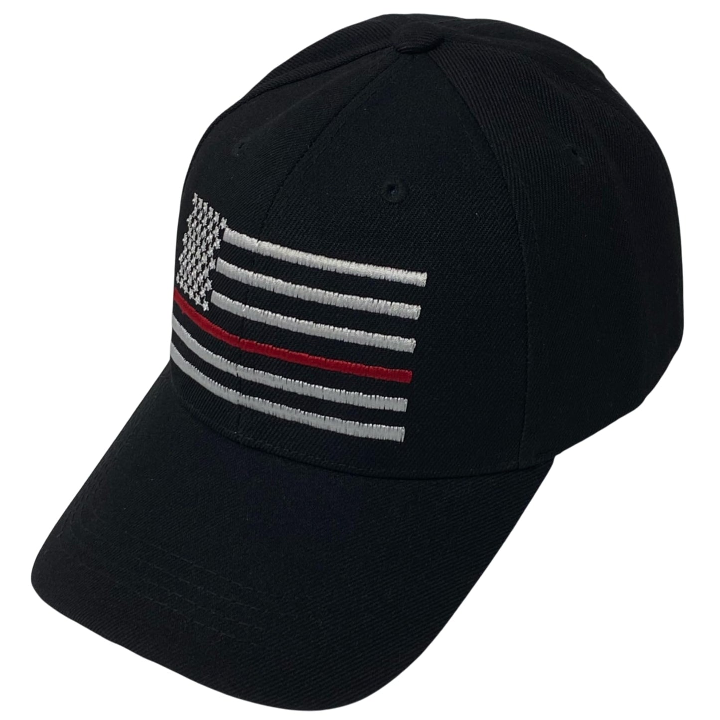 Unisex Embroidered Thin Red Line Flag Baseball Cap – Patriotic Firefighter Support Dad Hat