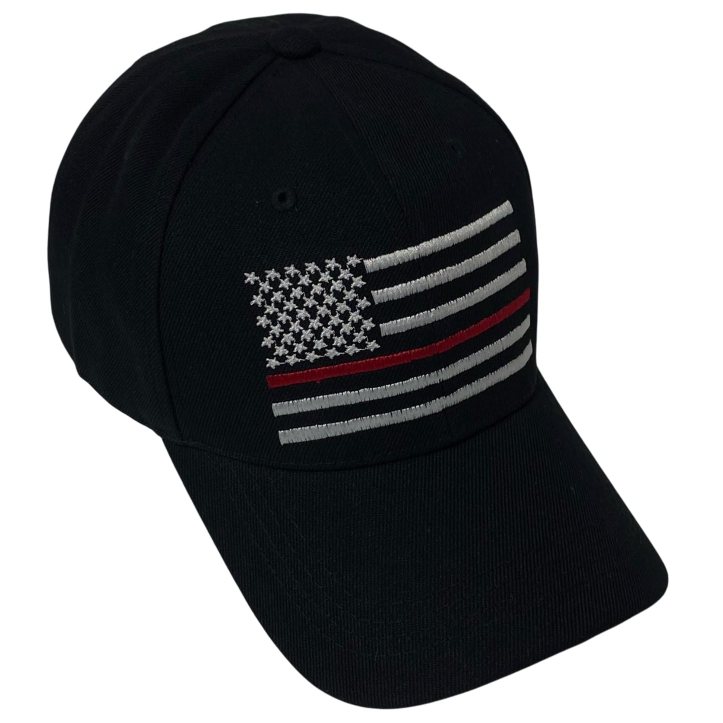 Unisex Embroidered Thin Red Line Flag Baseball Cap – Patriotic Firefighter Support Dad Hat
