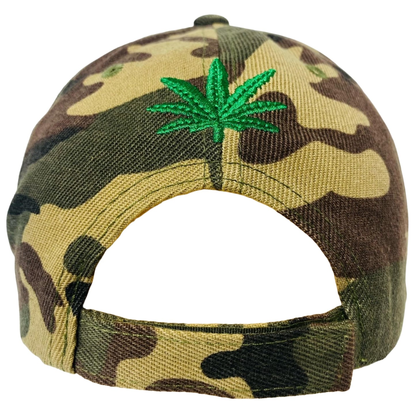 Unisex Marijuana Leaf Embroidered Dad Hat Adjustable Green Leaf Design Baseball Cap
