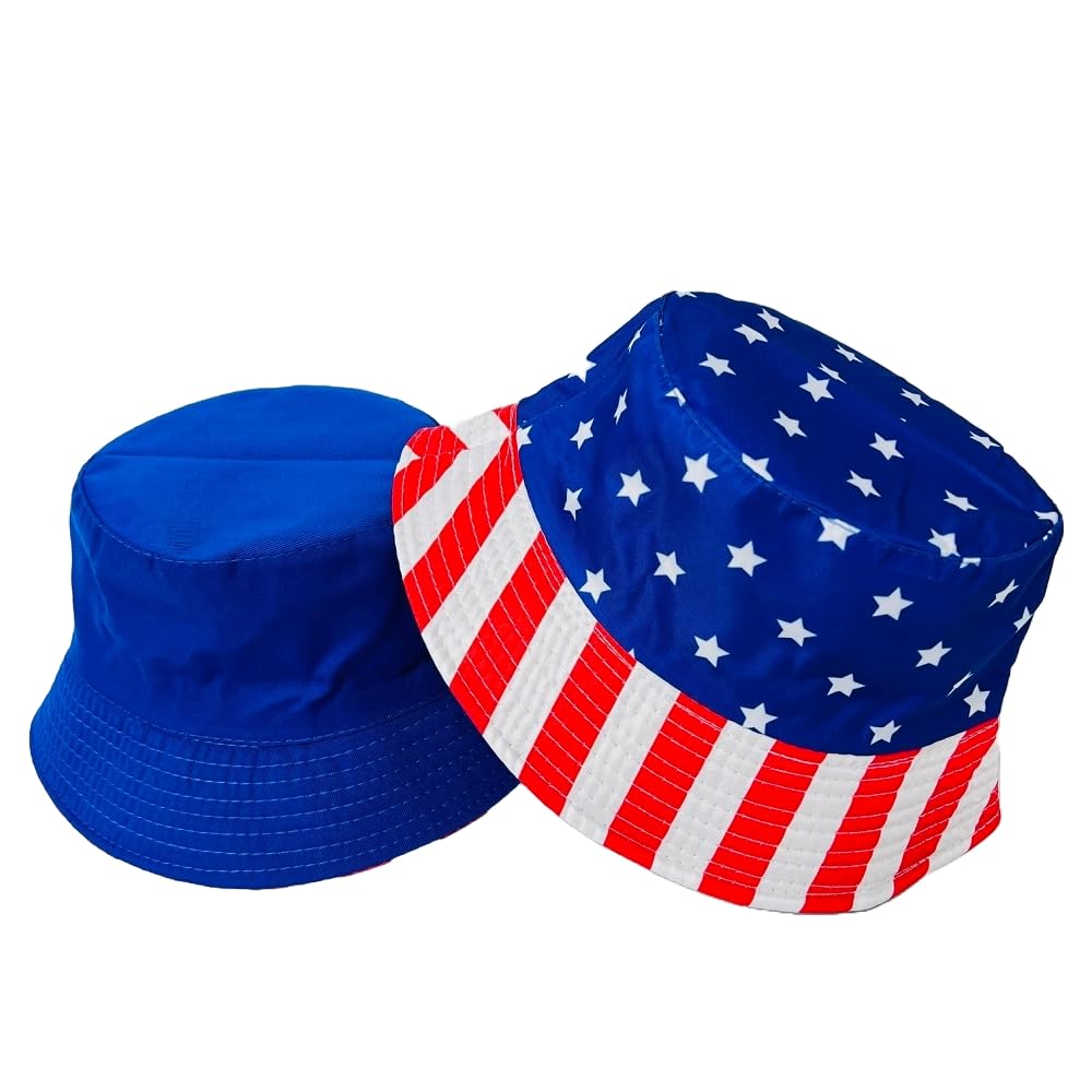 Unisex Bucket Hat Reversible Double-Side-Wear Packable for Travel, Outdoors, and Beach