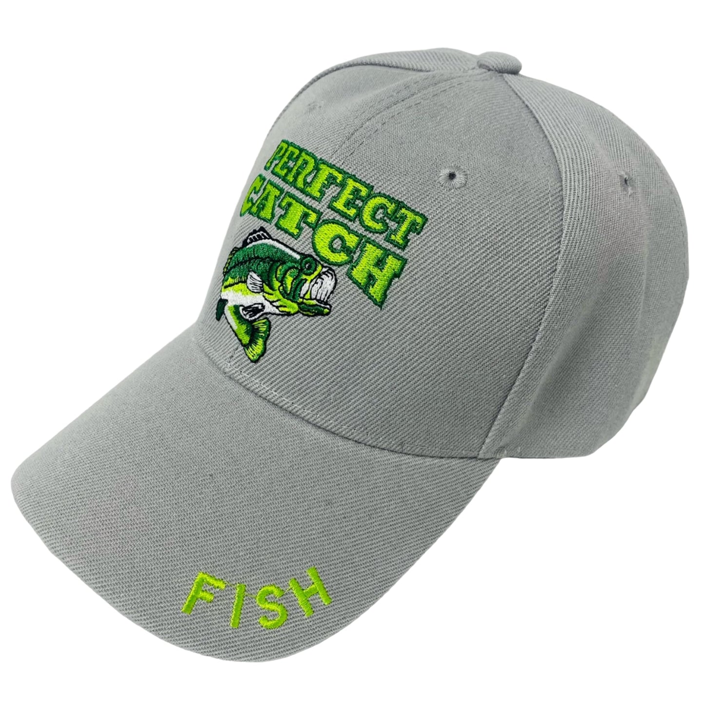 Roytrense Embroidered Perfect Catch Adjustable Fishing Baseball Cap