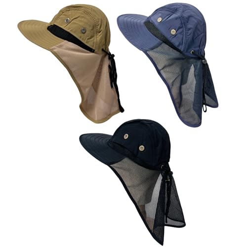 Packable and Adjustable Mesh Boonie Sun Hat with Mesh Neck Flap