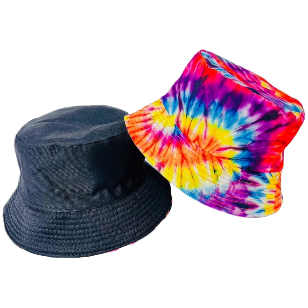 Unisex Bucket Hat Reversible Double-Side-Wear Packable for Travel, Outdoors, and Beach