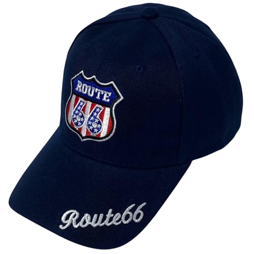Roytrense Unisex Route 66 Embroidered Baseball Cap - Travel Inspired Adjustable Dad Hat