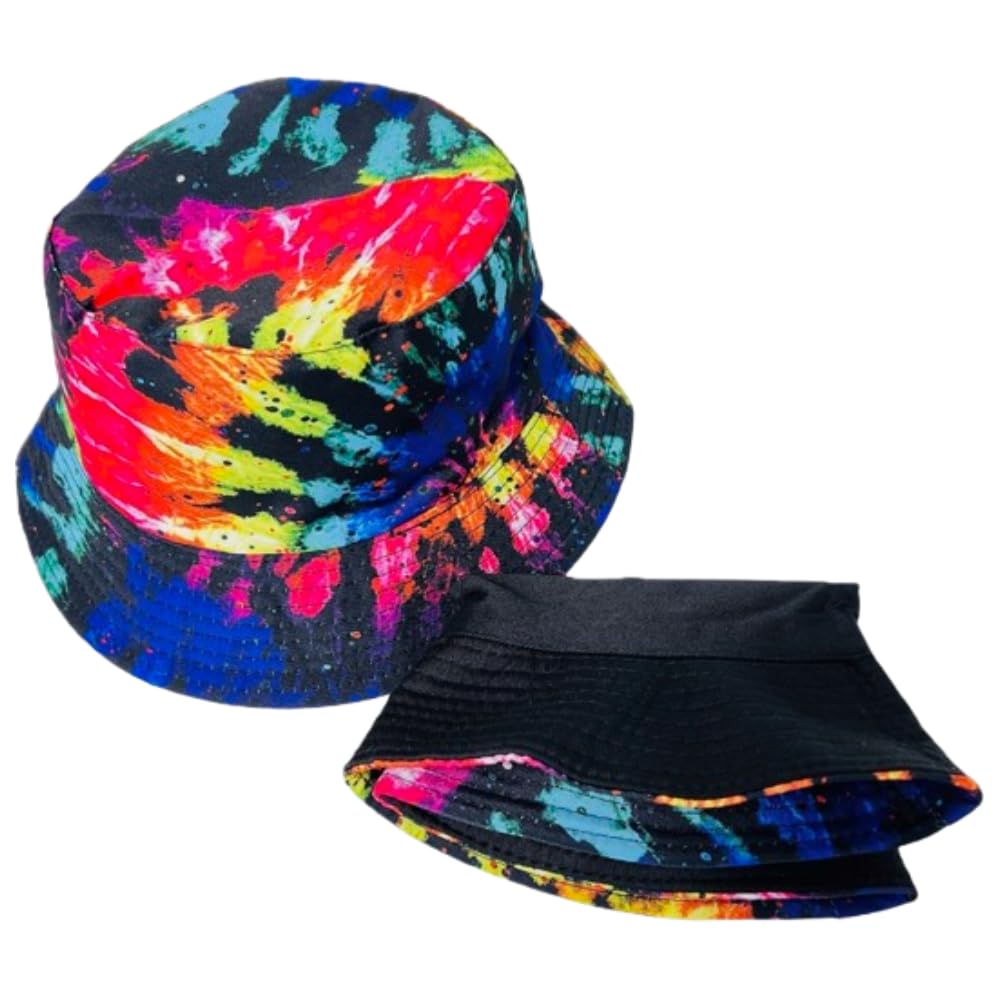 Unisex Bucket Hat Reversible Double-Side-Wear Packable for Travel, Outdoors, and Beach