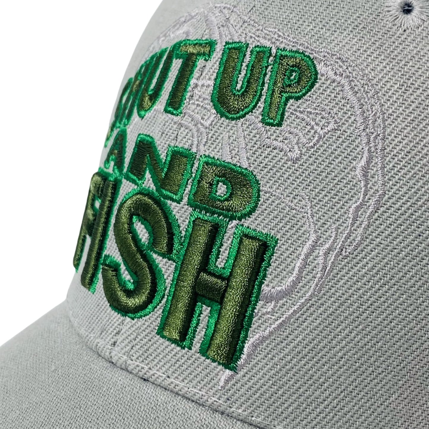 Roytrense Unisex Embroidered Shut Up and Fish Baseball Cap – Adjustable Outdoor Fishing Hat