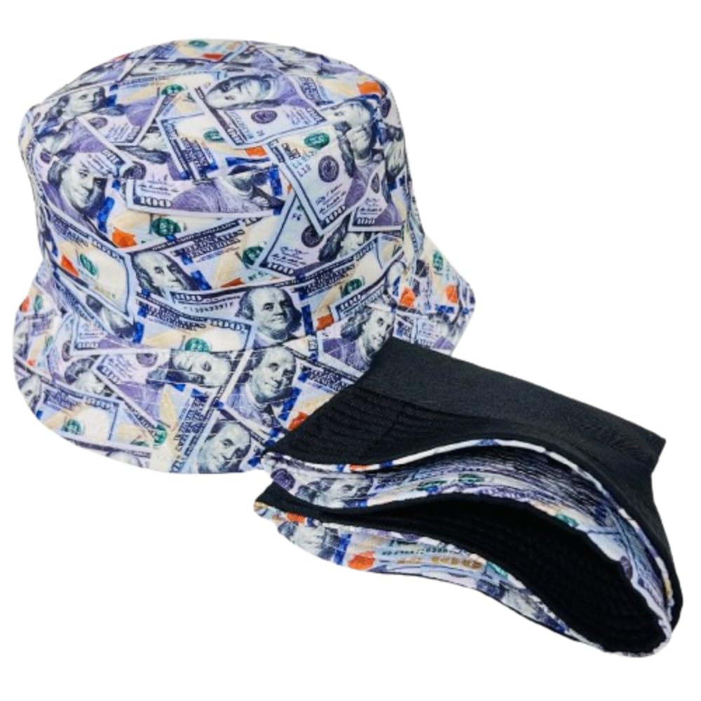 Unisex Bucket Hat Reversible Double-Side-Wear Packable for Travel, Outdoors, and Beach