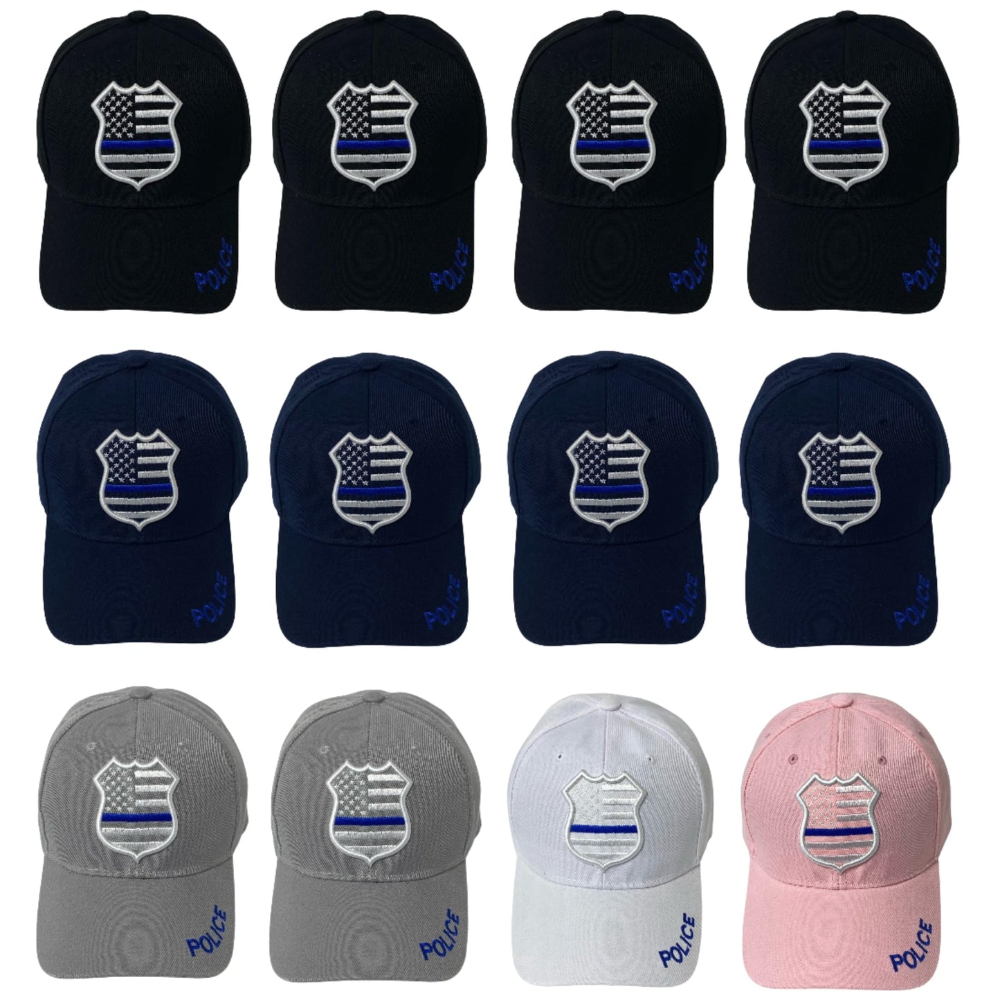 Roytrense Unisex Embroidered Blue Line Badge Baseball Cap – Patriotic Law Enforcement Support Hat