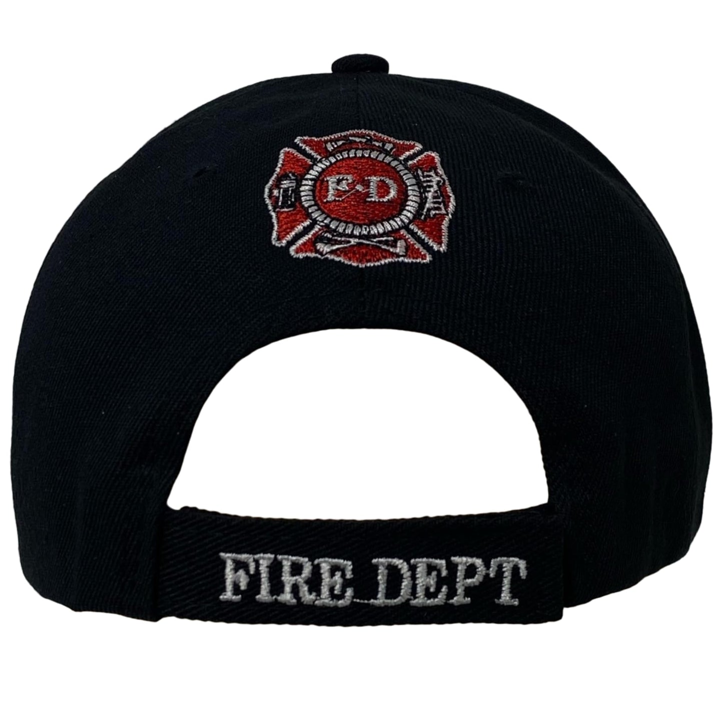 Unisex Embroidered Fire Department Baseball Cap – Patriotic Firefighter Hat with Embroidered Flames on Bill