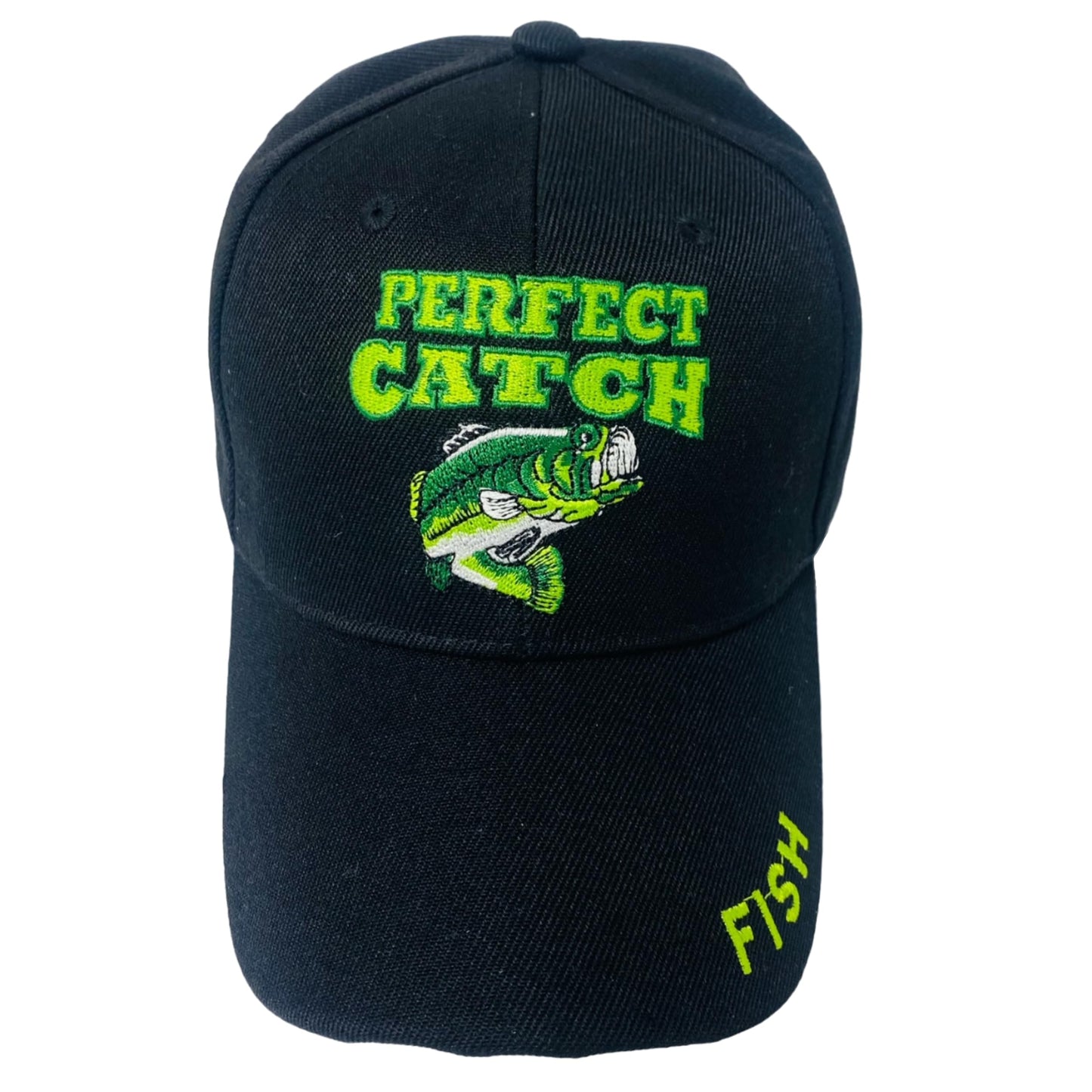 Roytrense Embroidered Perfect Catch Adjustable Fishing Baseball Cap