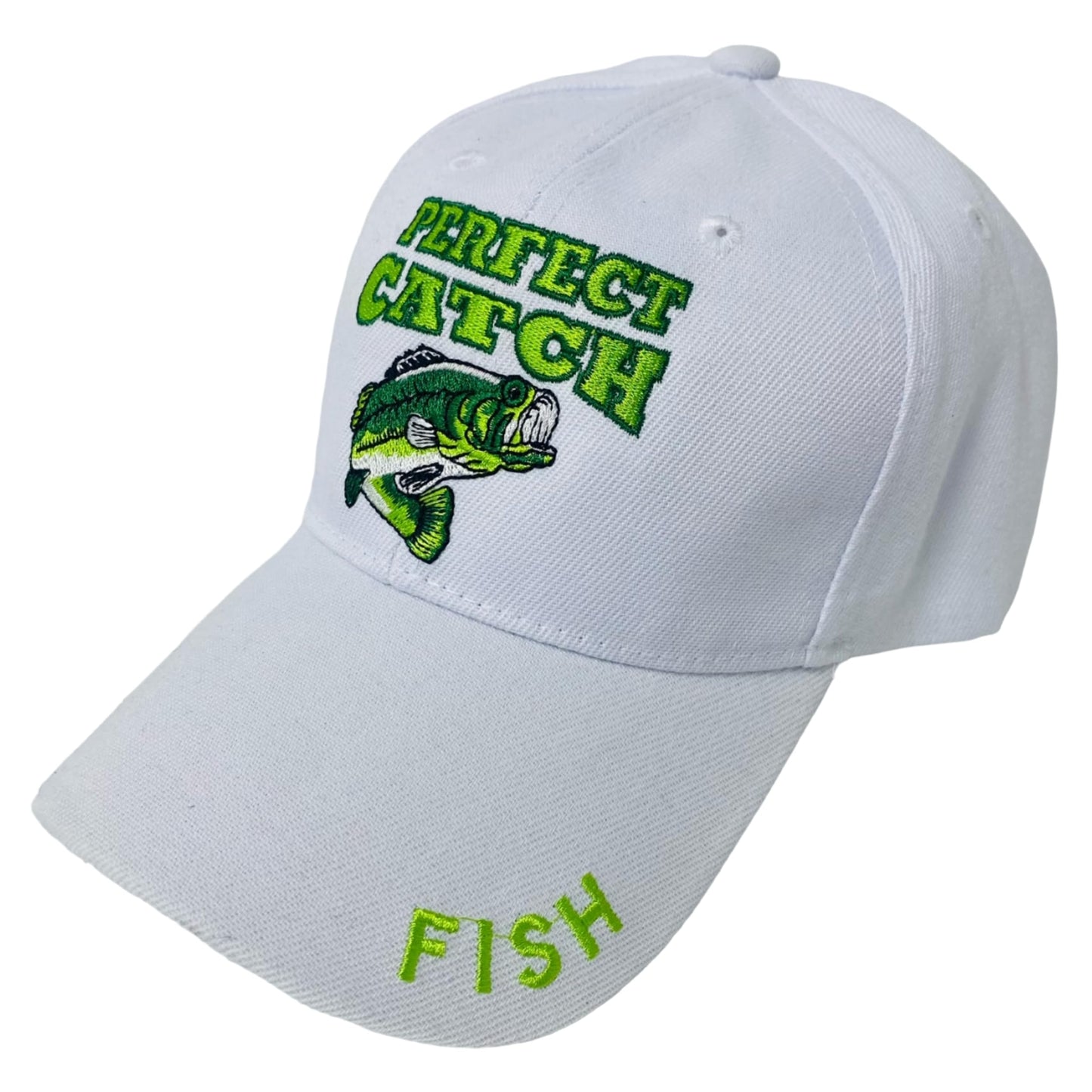 Roytrense Embroidered Perfect Catch Adjustable Fishing Baseball Cap