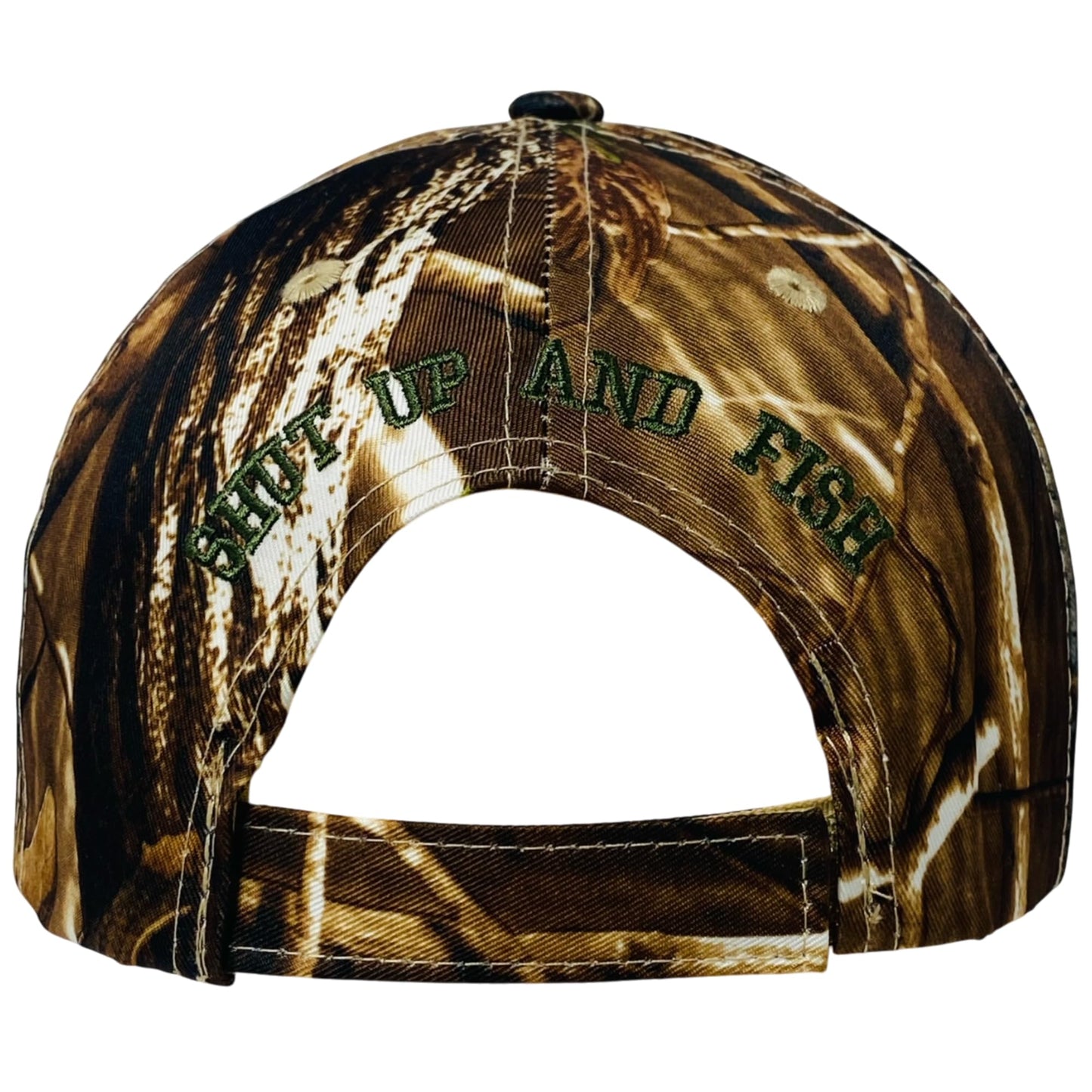 Roytrense Unisex Embroidered Shut Up and Fish Baseball Cap – Adjustable Outdoor Fishing Hat
