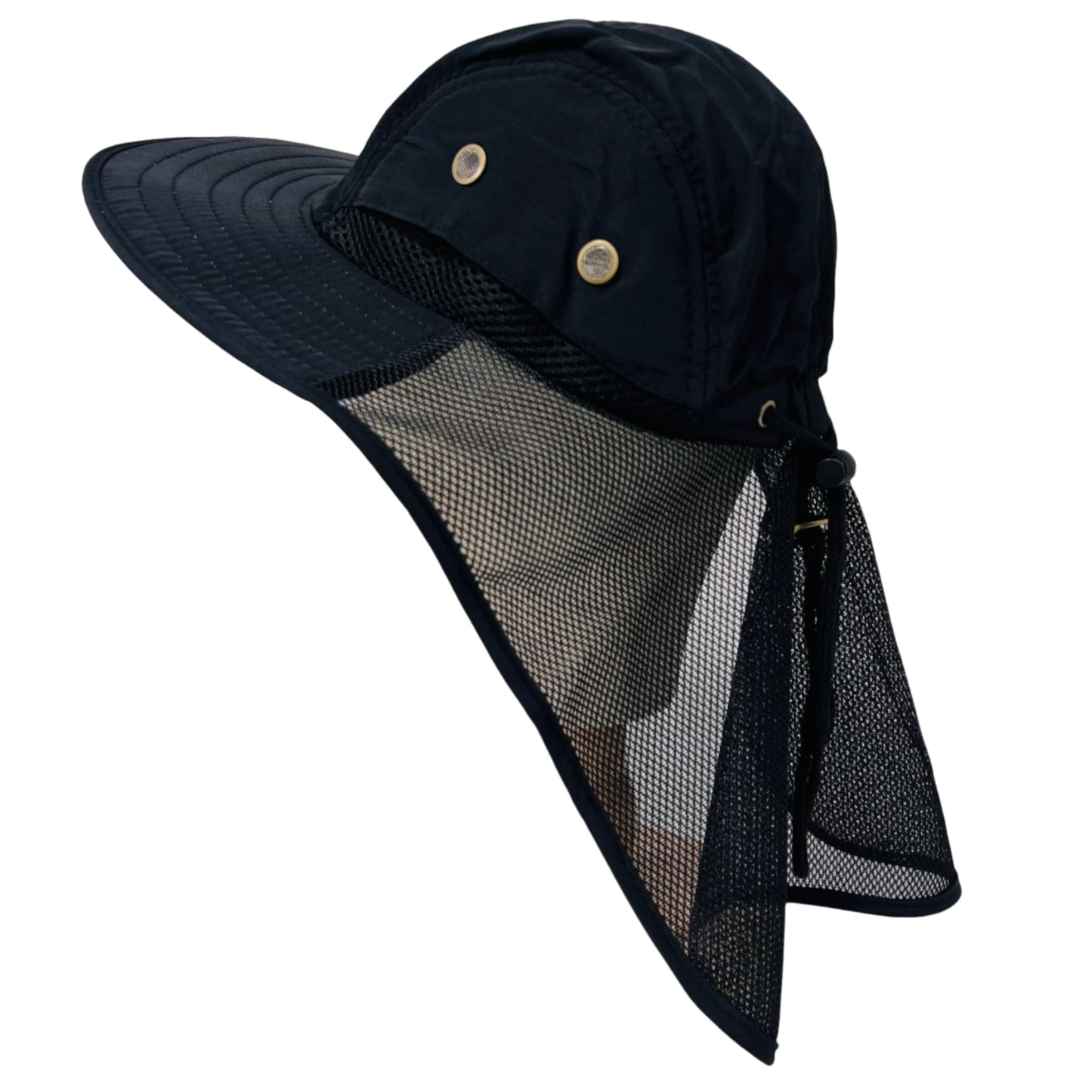 Packable and Adjustable Mesh Boonie Sun Hat with Mesh Neck Flap