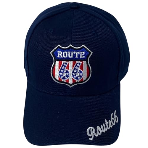 Roytrense Unisex Route 66 Embroidered Baseball Cap - Travel Inspired Adjustable Dad Hat