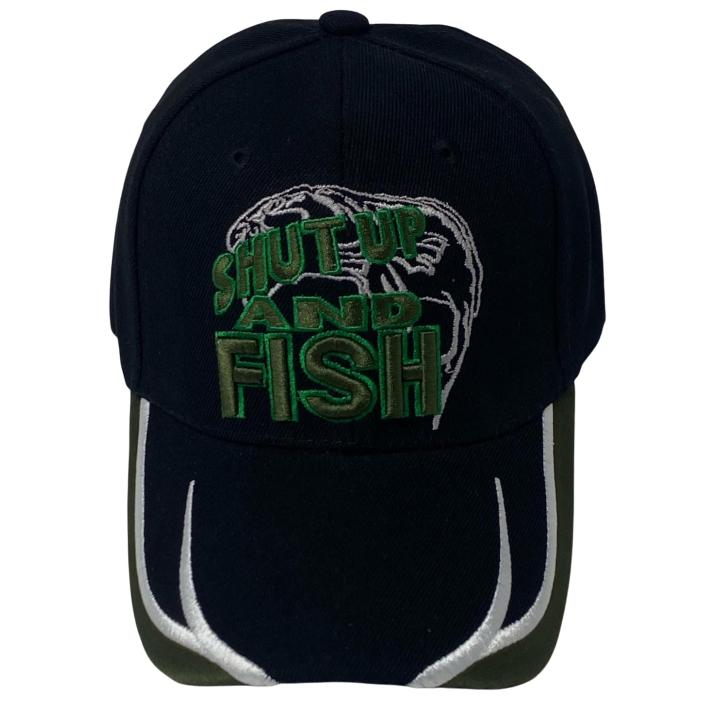 Roytrense Unisex Embroidered Shut Up and Fish Baseball Cap – Adjustable Outdoor Fishing Hat