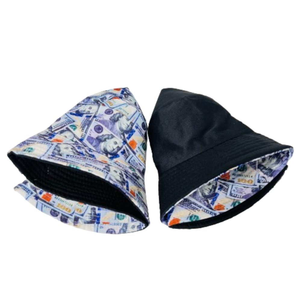 Unisex Bucket Hat Reversible Double-Side-Wear Packable for Travel, Outdoors, and Beach