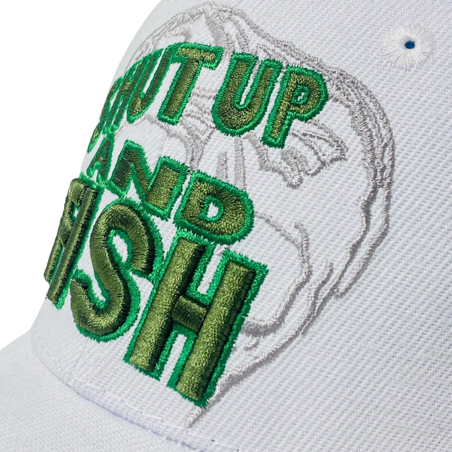 Roytrense Unisex Embroidered Shut Up and Fish Baseball Cap – Adjustable Outdoor Fishing Hat