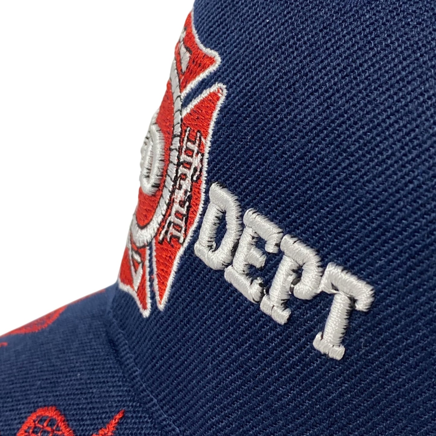 Unisex Embroidered Fire Department Baseball Cap – Patriotic Firefighter Hat with Embroidered Flames on Bill