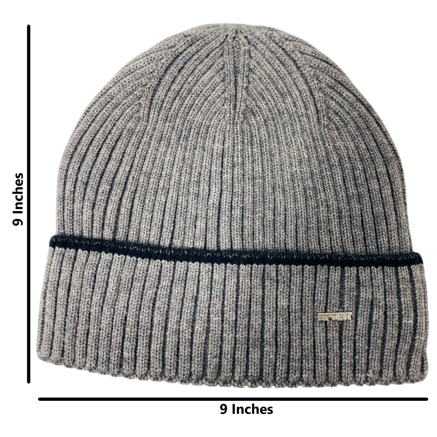 Unisex Super Soft Plush-Lined Solid Color Knitted Sport Cuffed Winter Hat