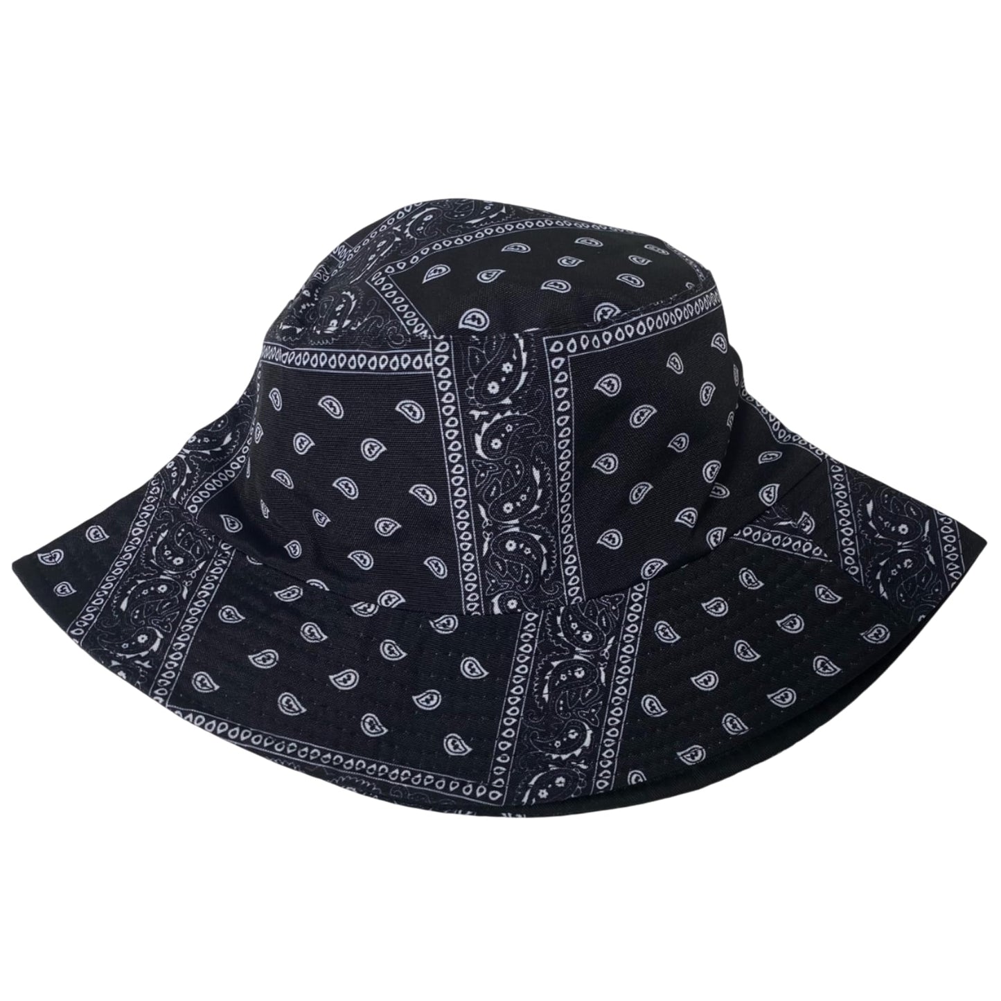 Unisex Bandana Paisley Bucket Hat Reversible Double-Side-Wear Packable for Travel, Outdoors, and Beach