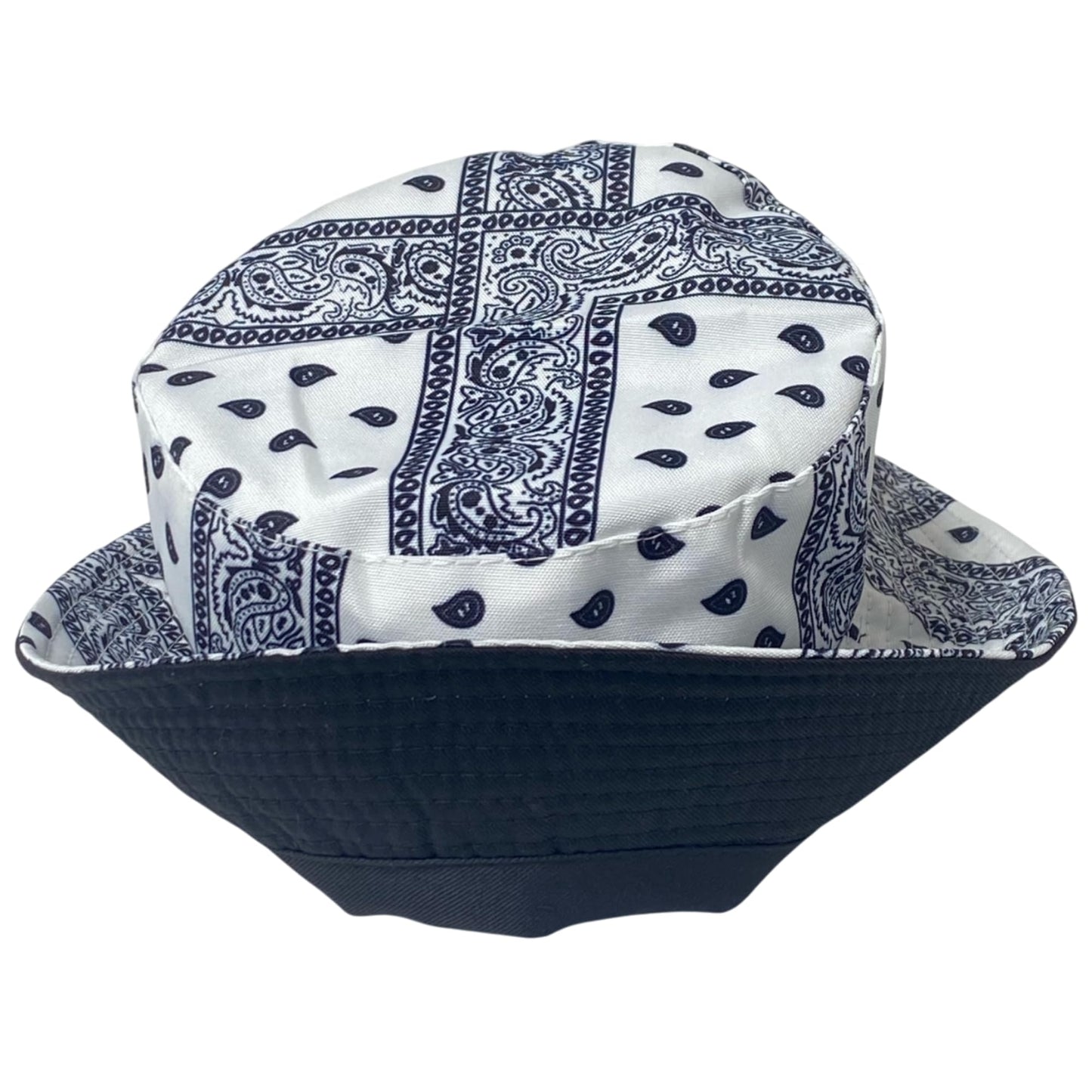 Unisex Bandana Paisley Bucket Hat Reversible Double-Side-Wear Packable for Travel, Outdoors, and Beach