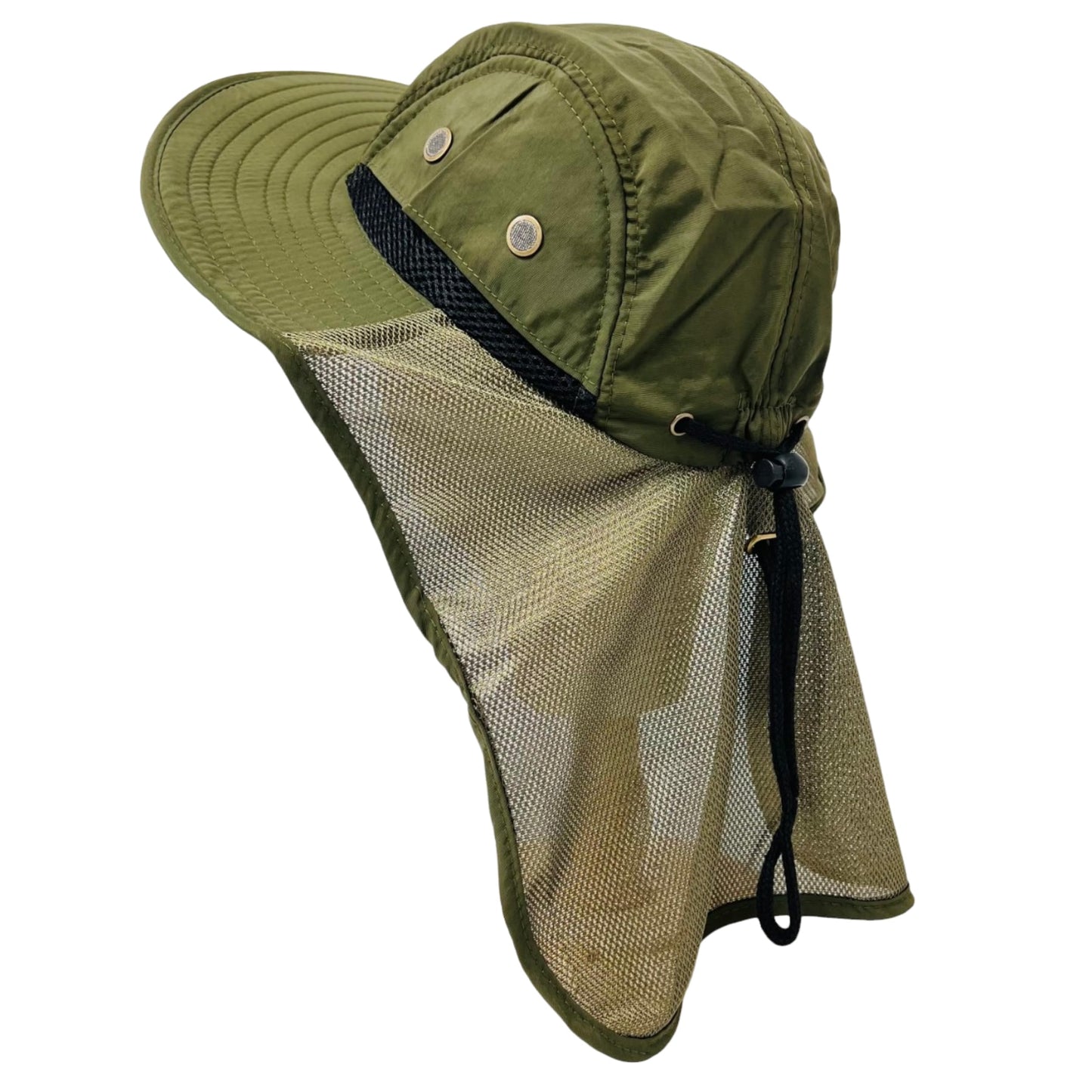 Packable and Adjustable Mesh Boonie Sun Hat with Mesh Neck Flap