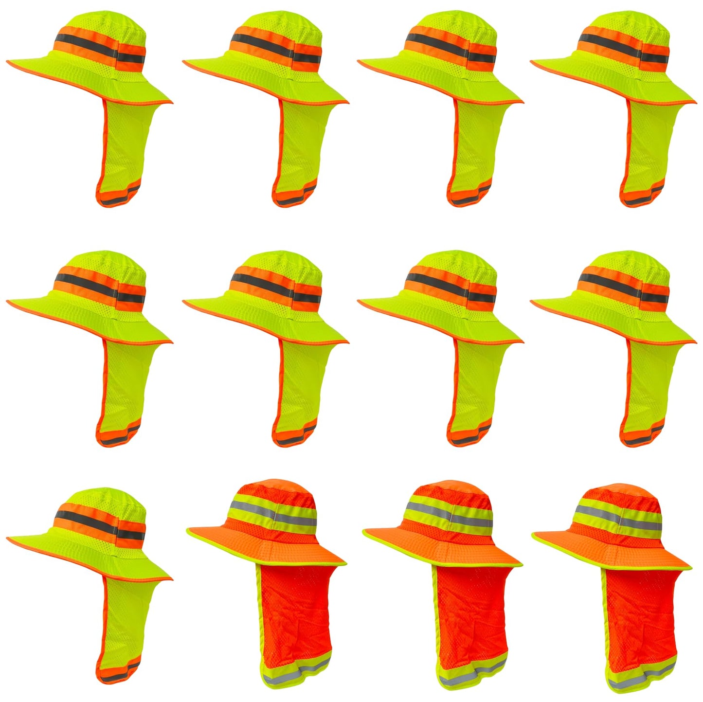 Packable and Adjustable Reflective Neon Boonie Sun Hat