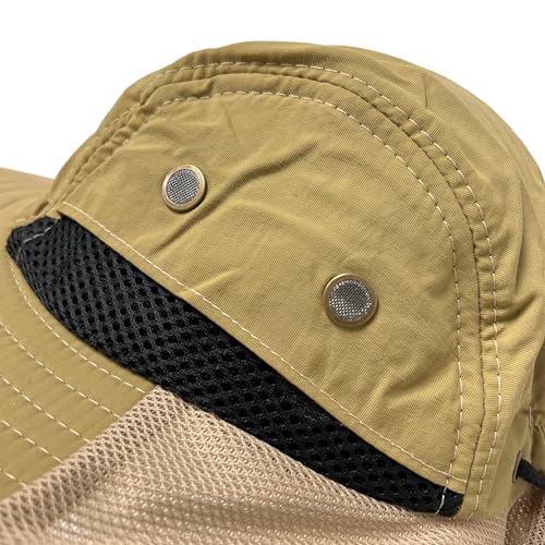 Packable and Adjustable Mesh Boonie Sun Hat with Mesh Neck Flap