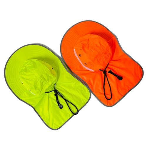 Packable and Adjustable Neon Boonie Sun Hat with Neck Flap
