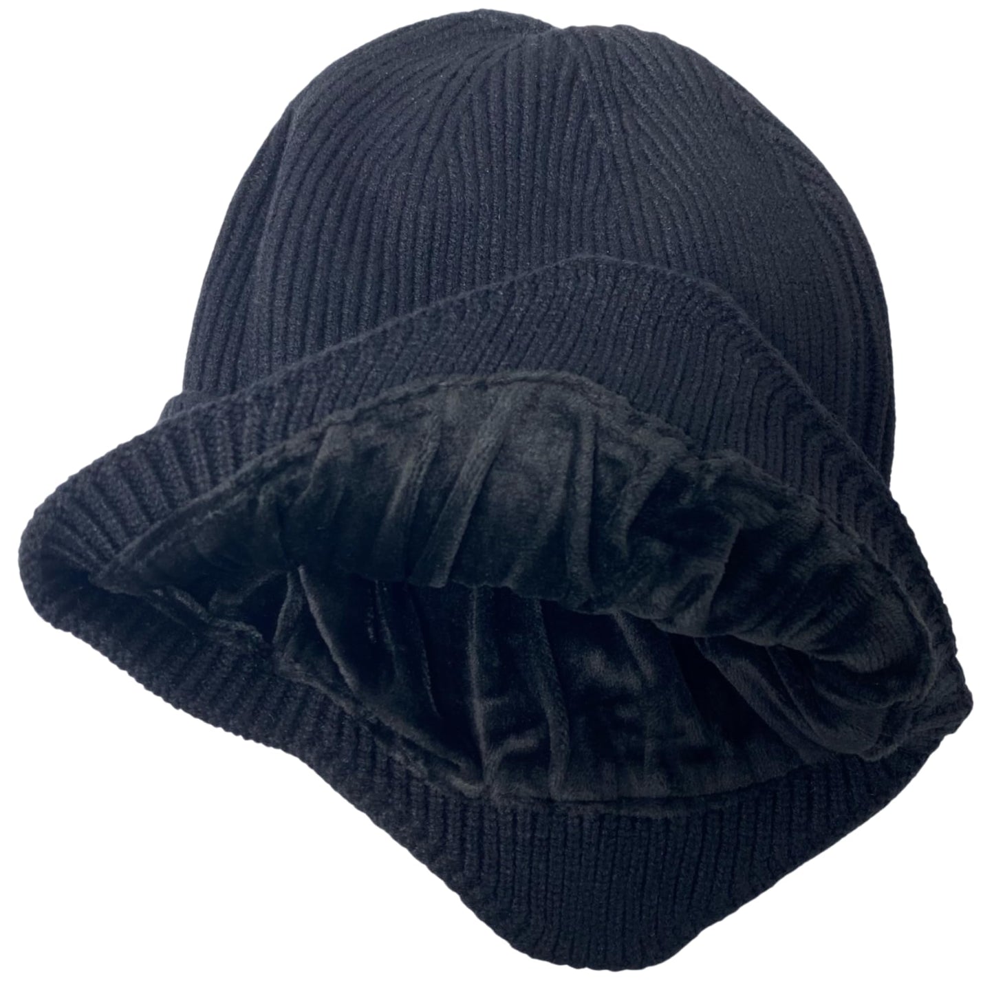 Super Soft Plush-Lined Solid Color Knitted Sport Cuffed Hat with Ear Cover