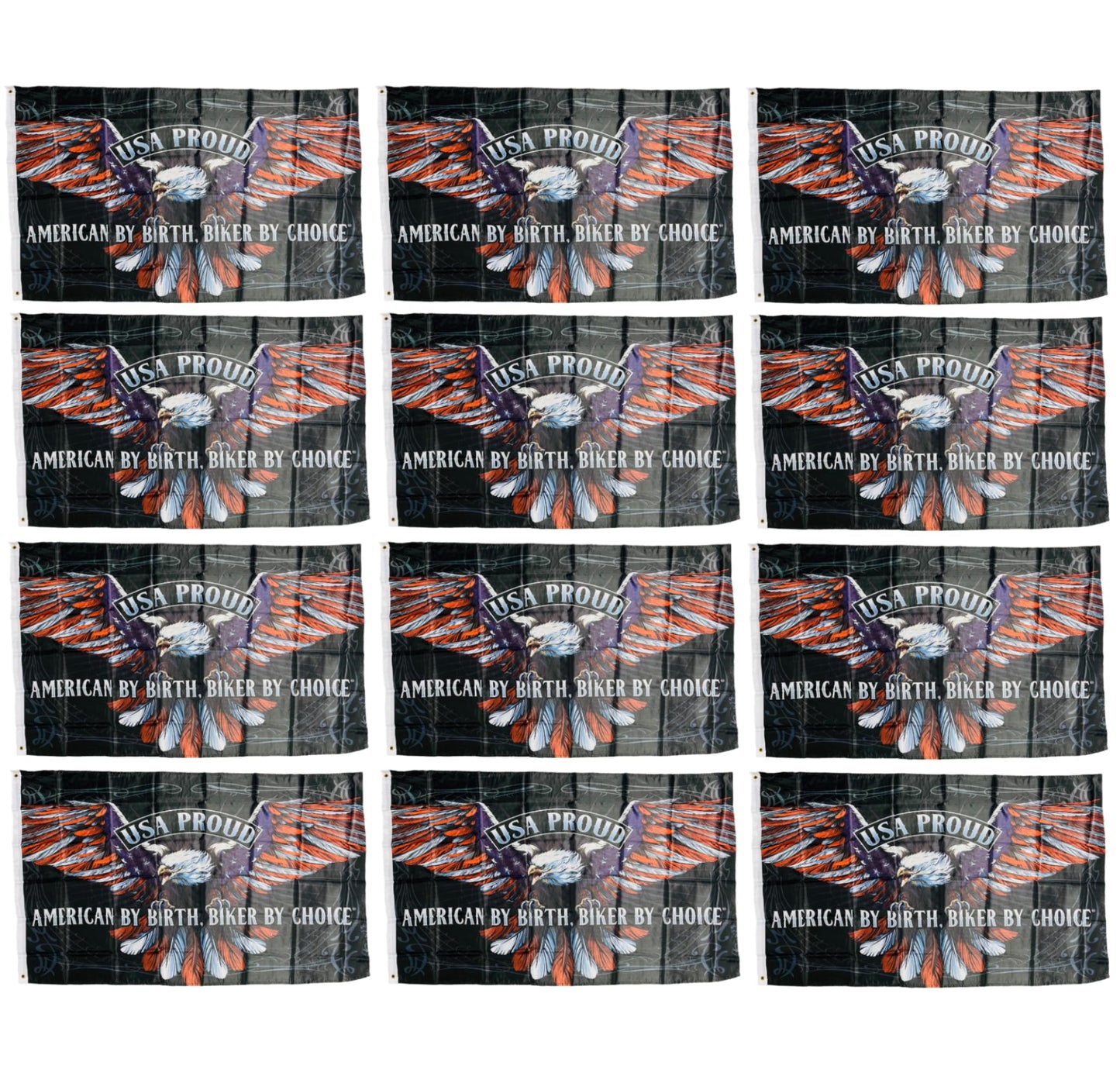 Double Stitched USA Proud American Biker 3X5 Flag