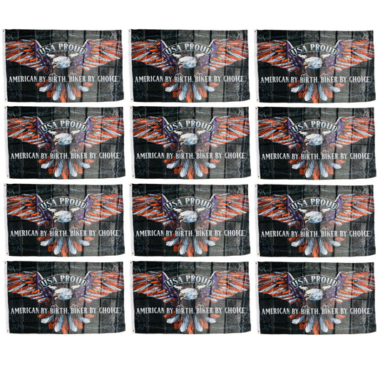 Double Stitched USA Proud American Biker 3X5 Flag