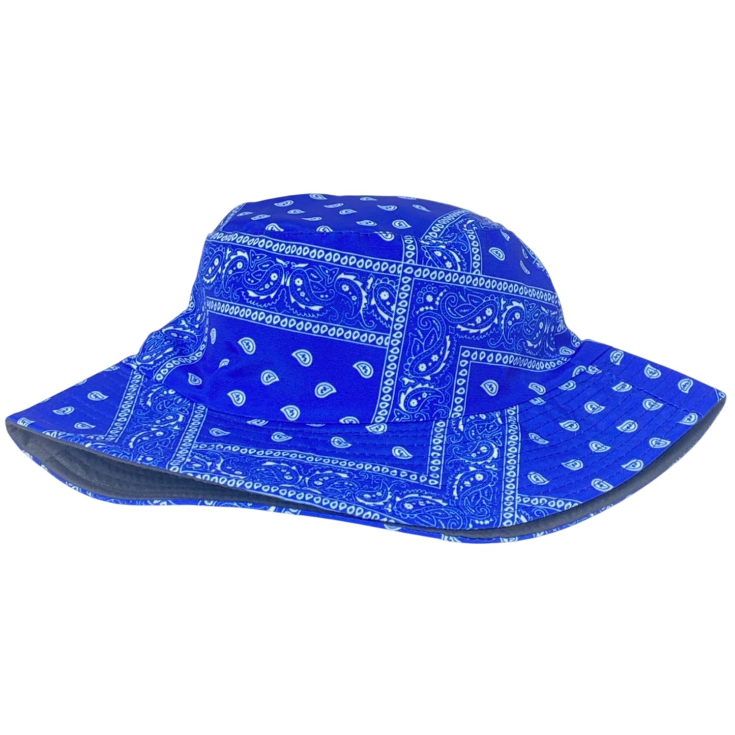 Unisex Bandana Paisley Bucket Hat Reversible Double-Side-Wear Packable for Travel, Outdoors, and Beach