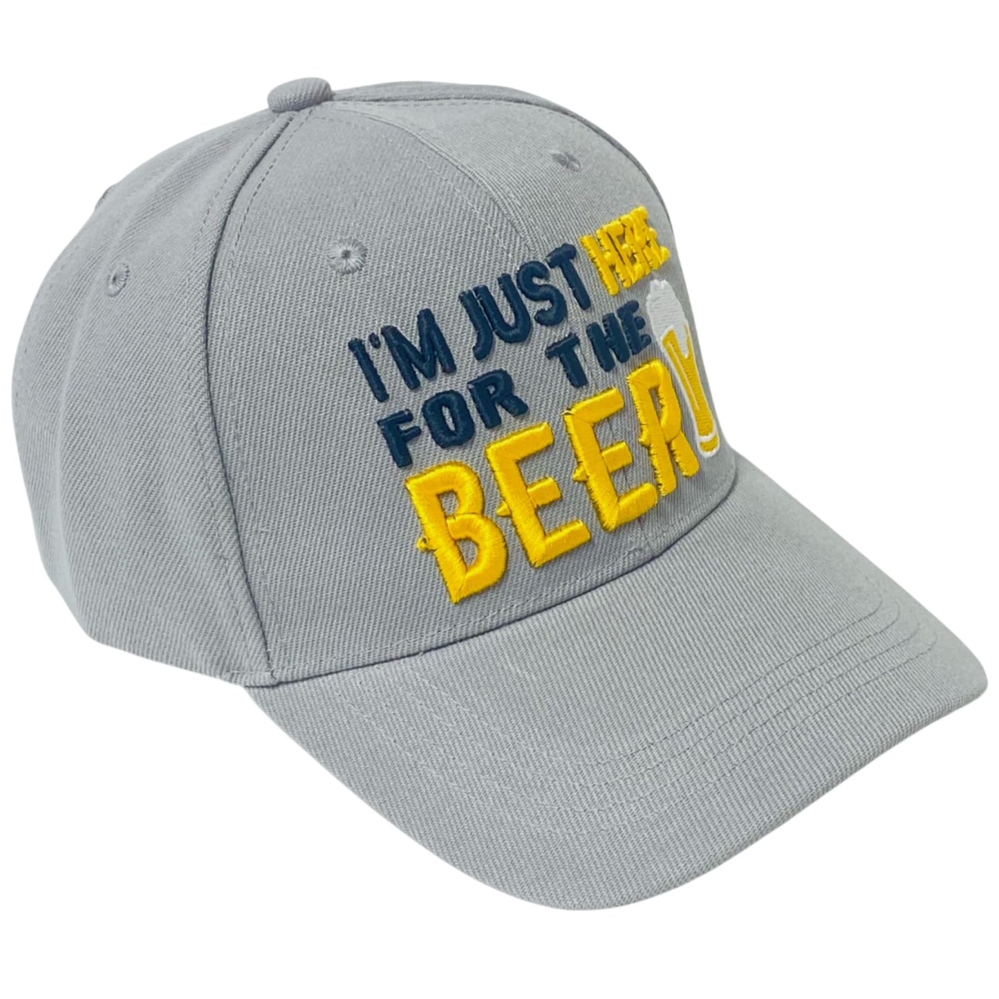 I'm Just Here for The Beer Embroidered Baseball Cap – Unisex Adjustable Dad Hat