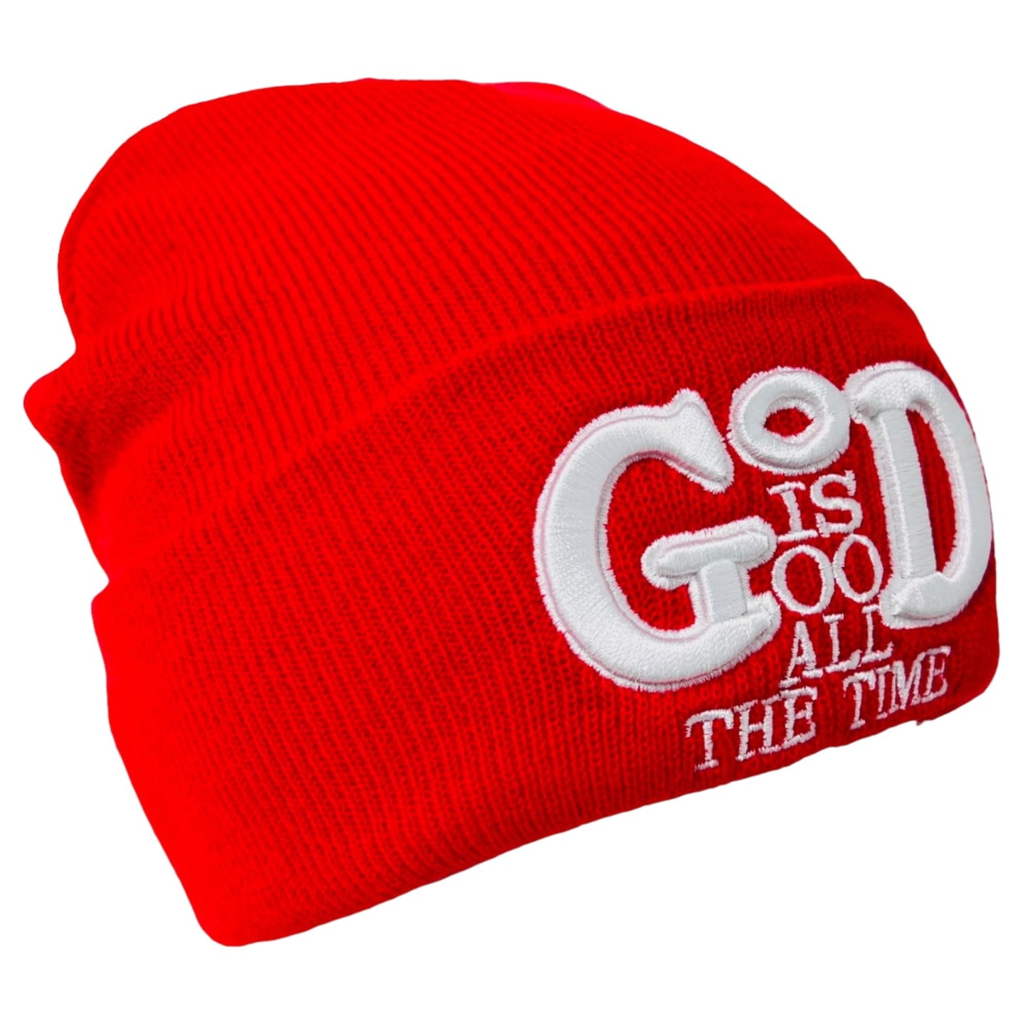 Roytrense Unisex 3D Embroidered God is Good All The Time Winter Knit Beanie