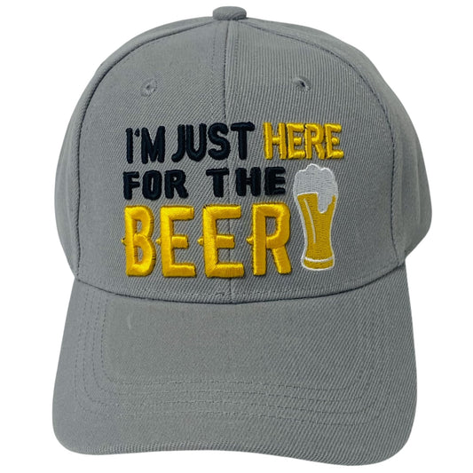 I'm Just Here for The Beer Embroidered Baseball Cap – Unisex Adjustable Dad Hat
