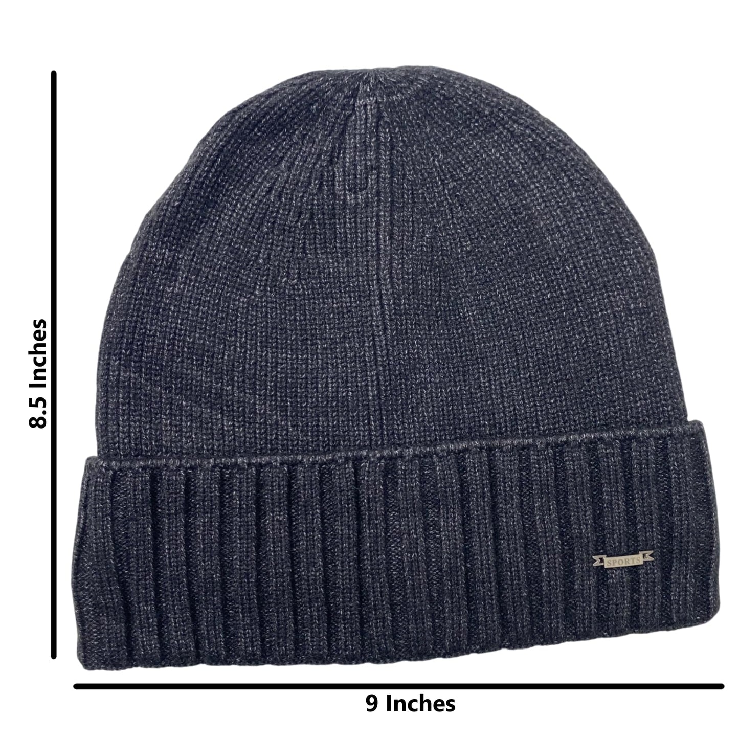 Super Soft Plush-Lined Solid Color Knitted Sport Cuffed Winter Hat