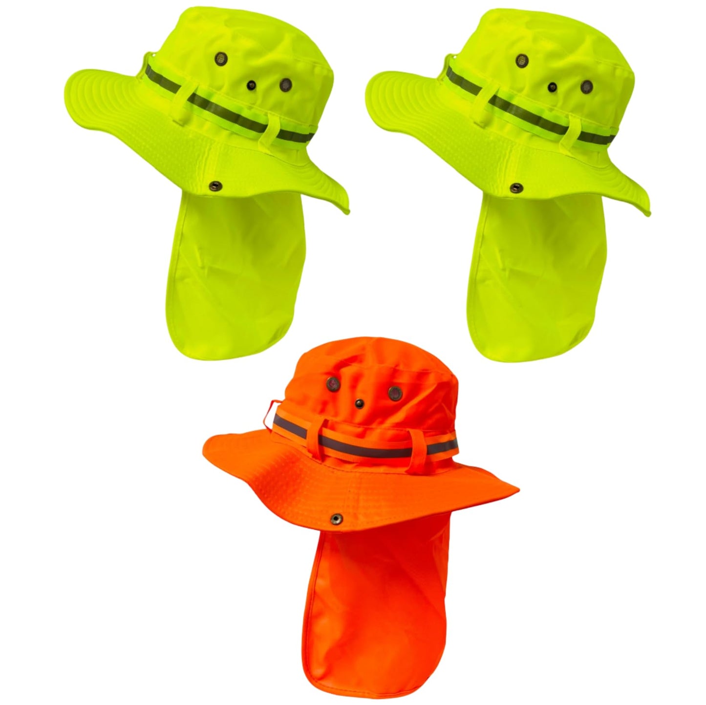 Packable and Adjustable Reflective Neon Boonie Sun Hat