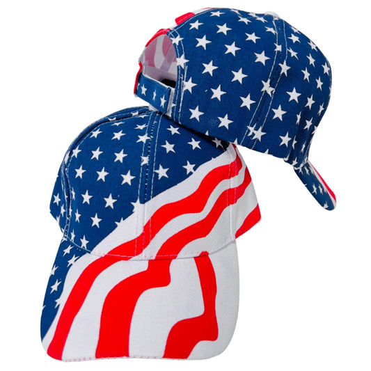 Roytrense Unisex American Flag Adjustable Baseball Cap