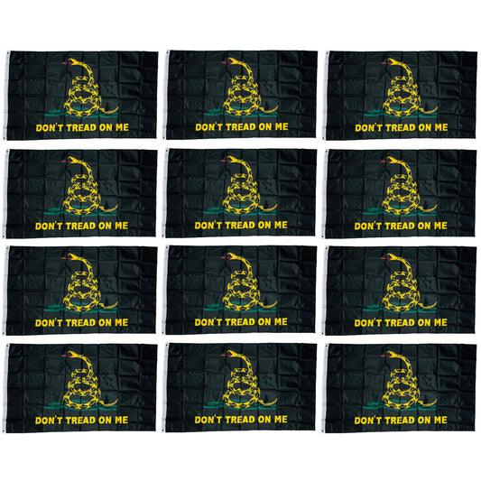 Double Stitched Don’t Tread on Me Black 3X5 Flag