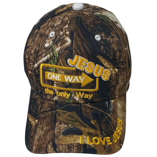 Faith Embroidered ‘Jesus One Way’ Baseball Cap – Unisex Christian Religious Dad Hat