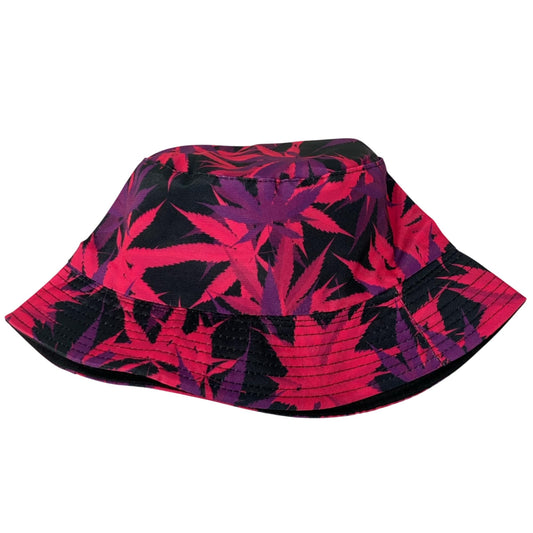 Unisex Marijuana Bucket Hat Reversible Double-Side-Wear Packable for Travel, Outdoors, and Beach
