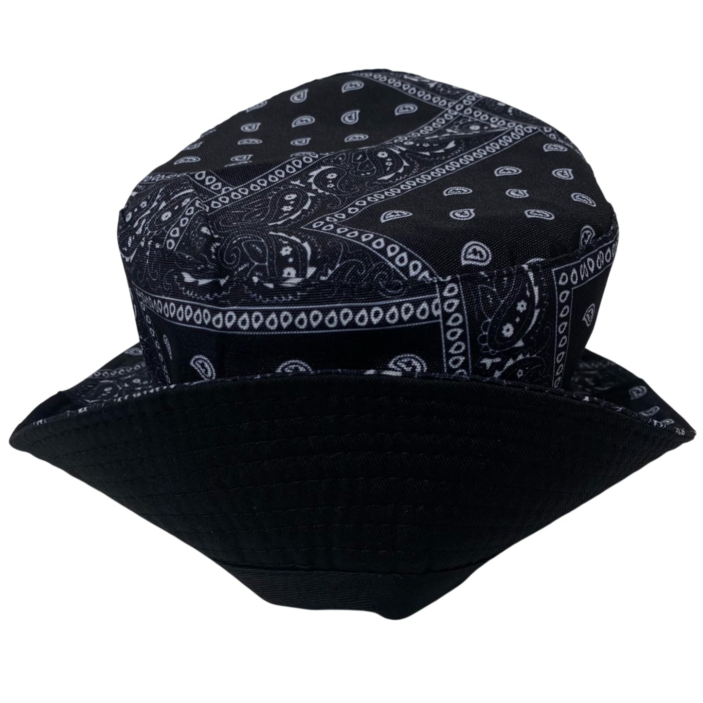 Unisex Bandana Paisley Bucket Hat Reversible Double-Side-Wear Packable for Travel, Outdoors, and Beach