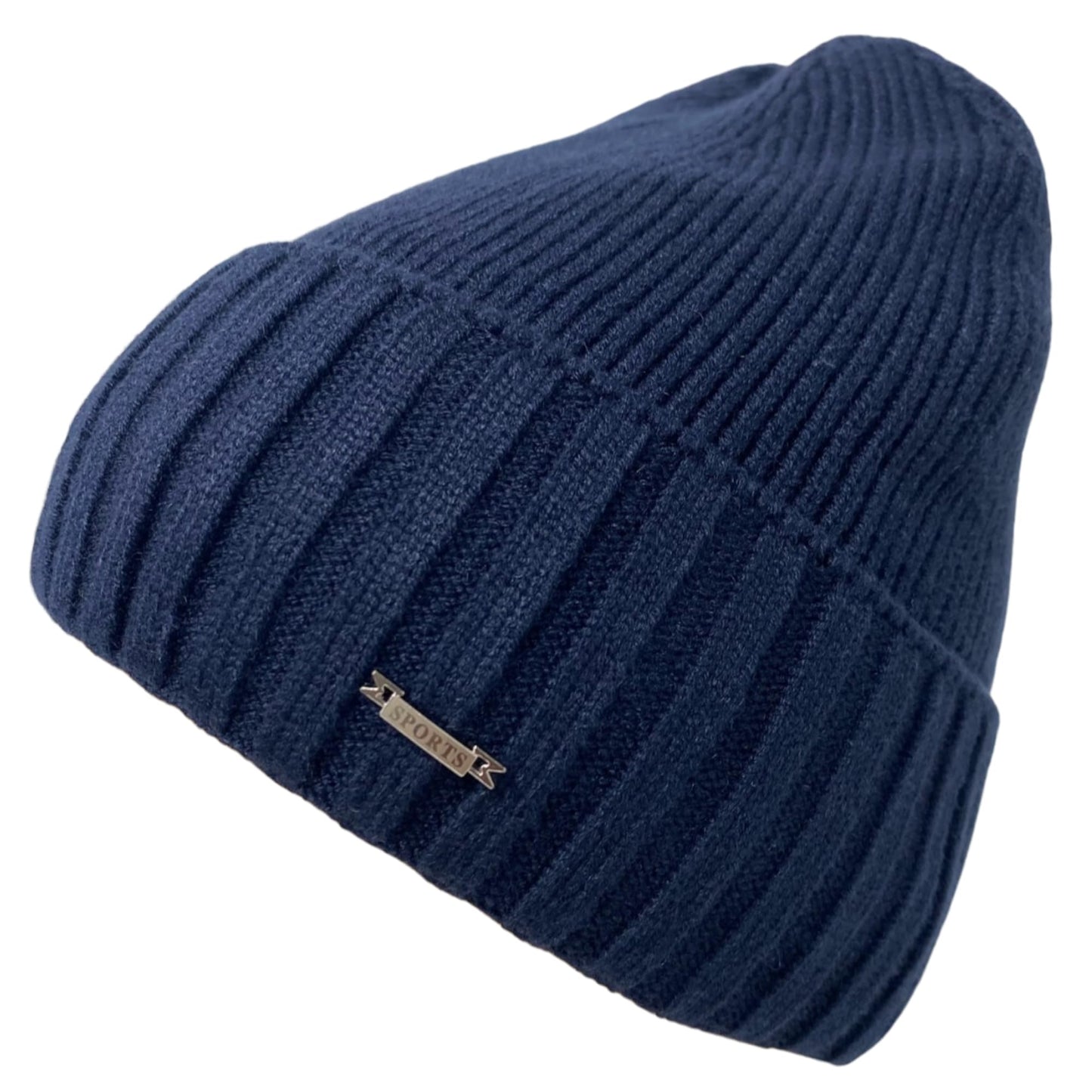 Super Soft Plush-Lined Solid Color Knitted Sport Cuffed Winter Hat