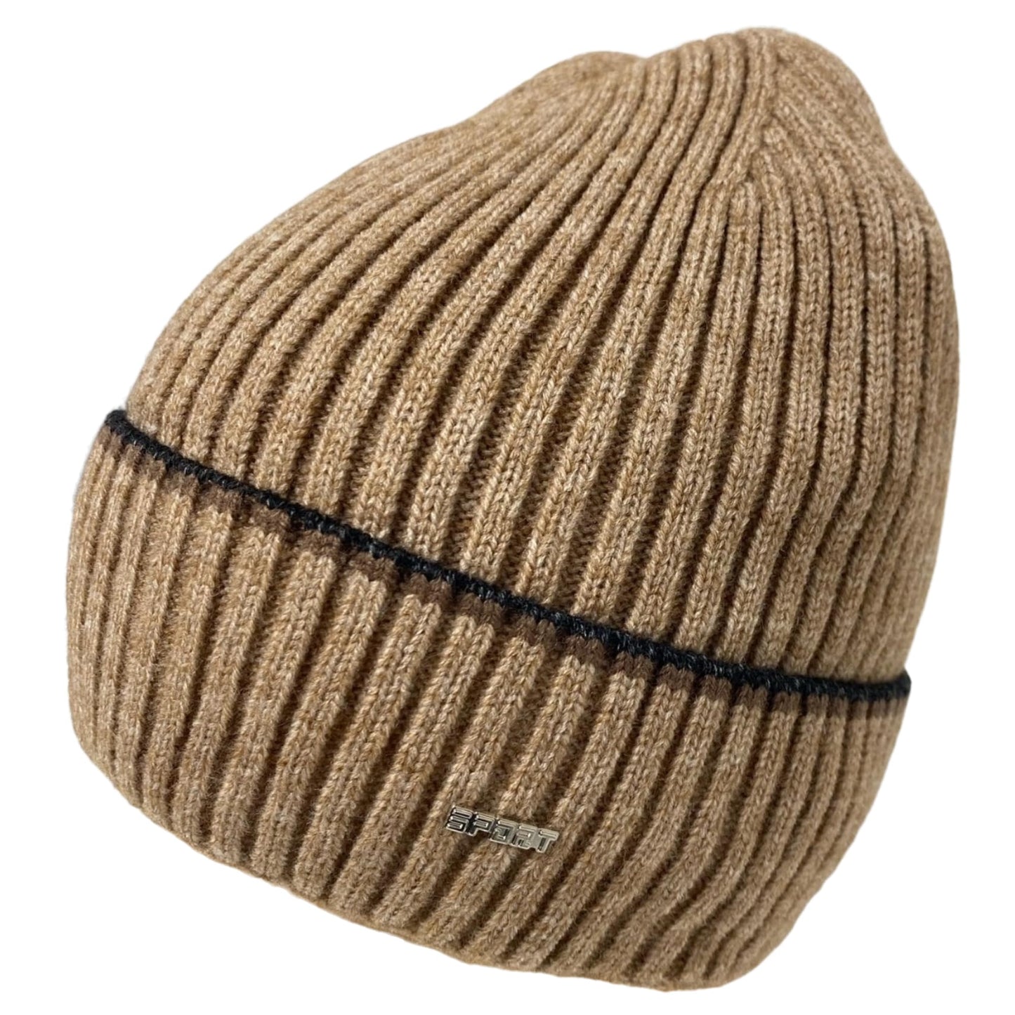Unisex Super Soft Plush-Lined Solid Color Knitted Sport Cuffed Winter Hat
