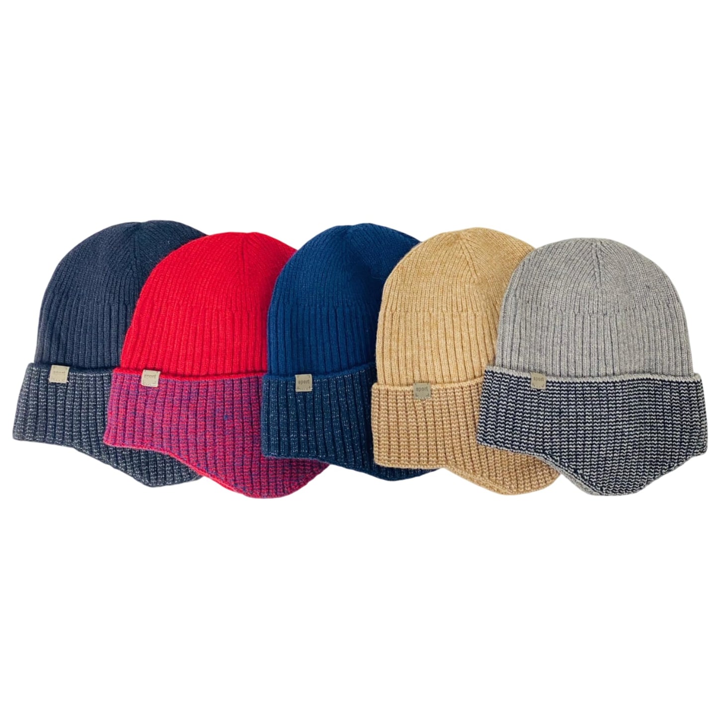 Super Soft Plush-Lined Solid Color Knitted Sport Cuffed Hat with Ear Cover