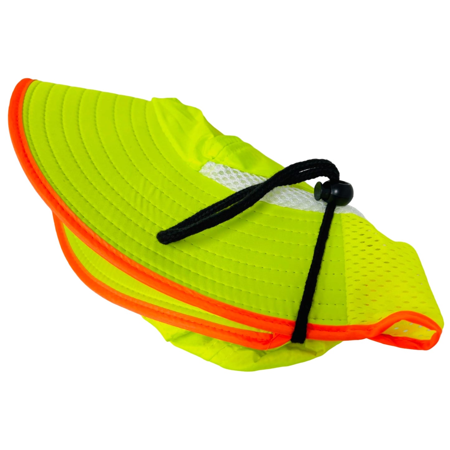 Packable and Adjustable High Visibility Mesh Boonie Sun Hat with Neck Flap and Reflective Stripe