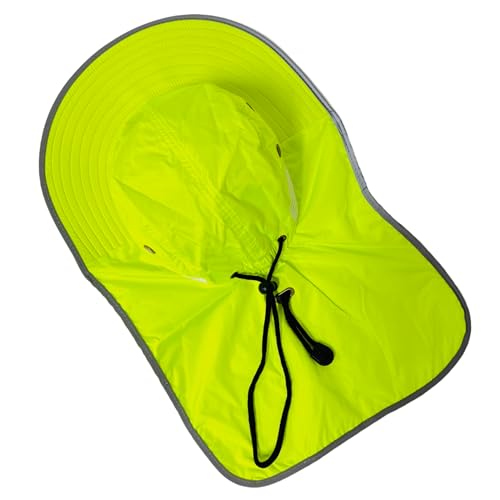 Packable and Adjustable Neon Boonie Sun Hat with Neck Flap