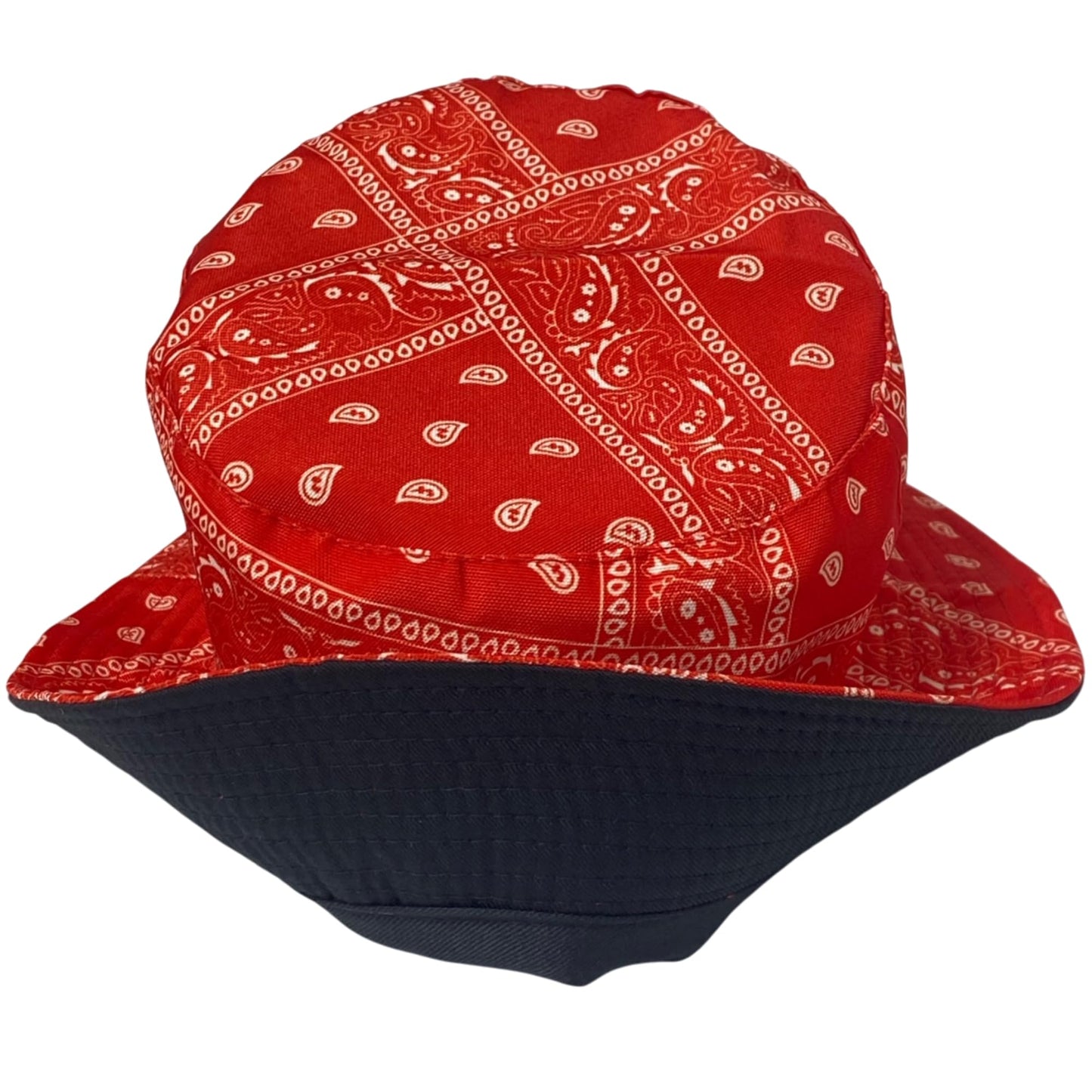 Unisex Bandana Paisley Bucket Hat Reversible Double-Side-Wear Packable for Travel, Outdoors, and Beach